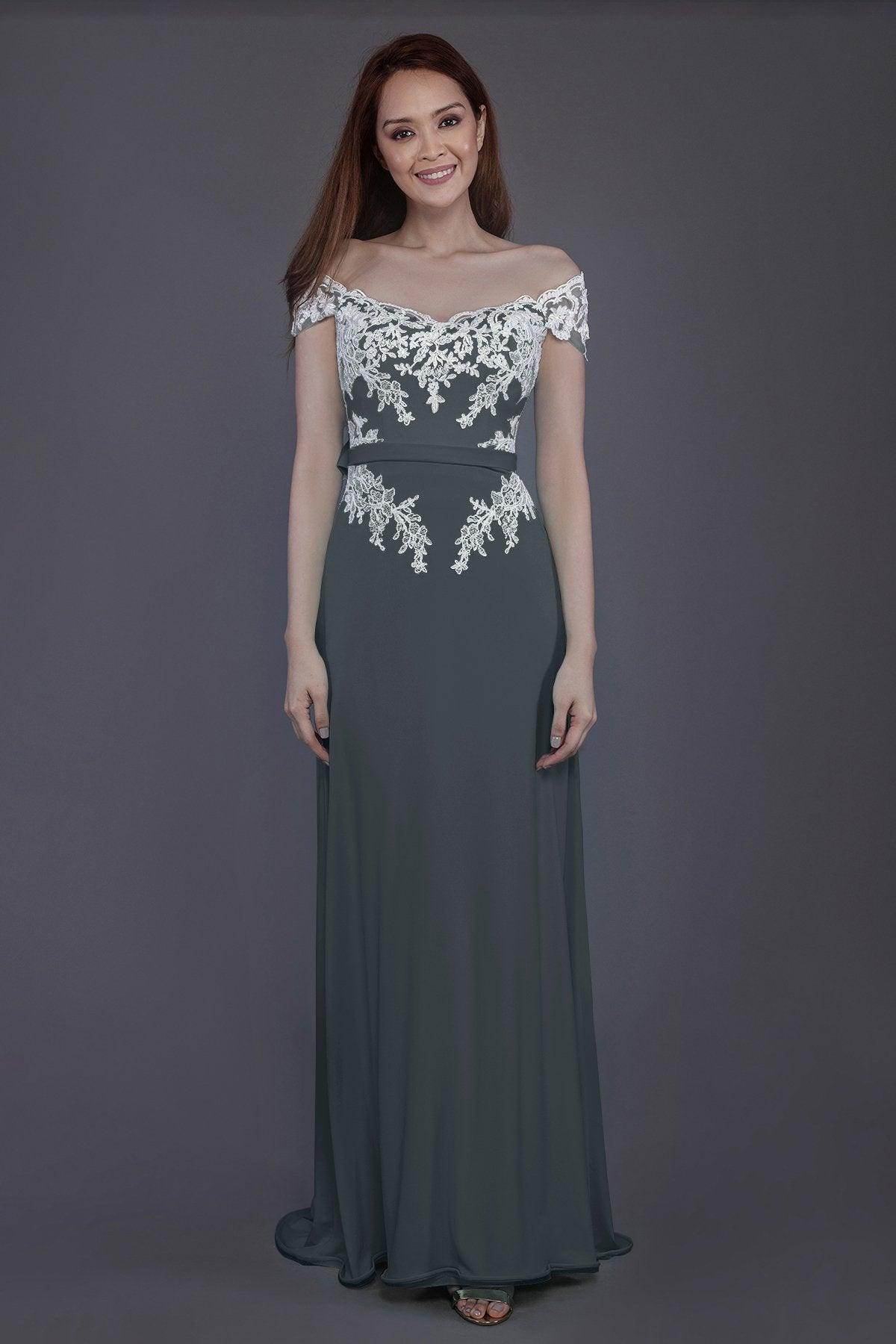 Sheath Sweep Train Knitted Fabric Bridesmaid Dress PR3563 - COCOMELODY